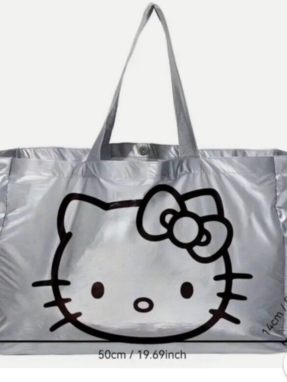 Hello Kitty Powder Blue Metallic Large capacity Tote Bag